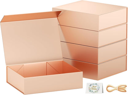 PSHVYM Gift Boxes with Lids, 11.5x7.8x3 In Forest Green Gift Box for Presents Magnetic Closure for T-Shirts, Gloves, Scarves, Books, Baby Clothes, Robes Clothing Gift Wrap, Contains Card, Ribbon