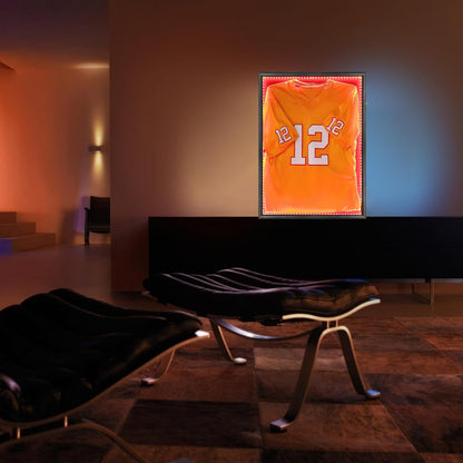 KCRasan Jersey Display Frame Case - Large Lockable Frames Shadow Box with UV Protection for Baseball Basketball Football Soccer Hockey Sport Shirt Matte Black Finish