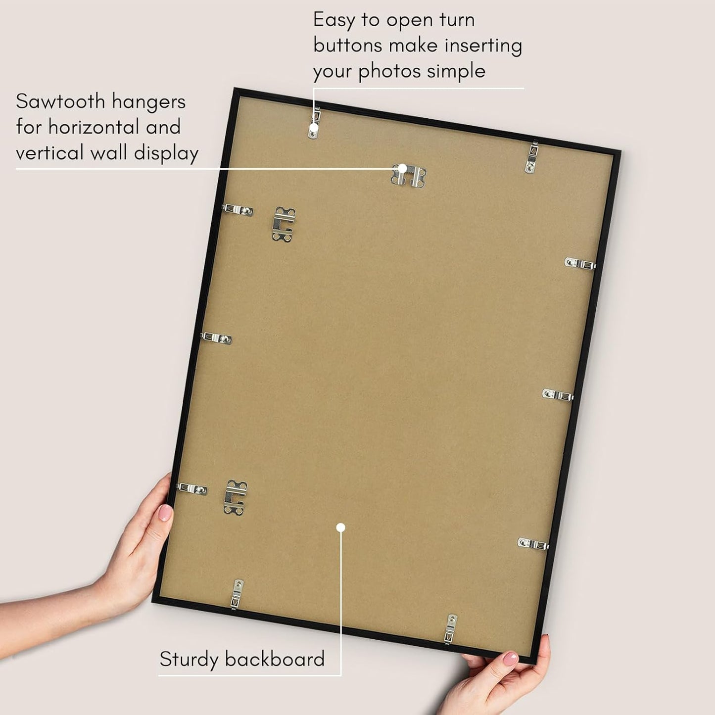 Americanflat 24x36 Poster Frame with Polished Plexiglass - Streamline Collection - Thin Border Picture Frame for Wall Display - Hanging Hardware Included - Black - Colors D
