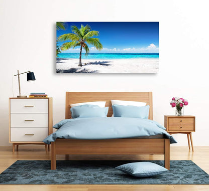 Baisuart S02250 Canvas Prints Wall Art Beach Sunset Ocean Waves Nature Pictures Stretched Canvas Wooden Framed for living Room Bedroom and Office