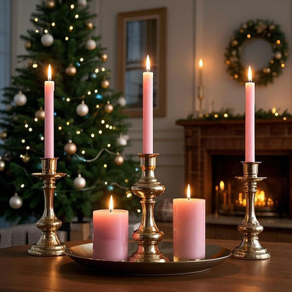 12-Pack Olive Green Taper Candles, 10 Inch Unscented Dripless Candlesticks, Long-Lasting Burn Time of 7-8 Hours, Perfect for Christmas Home Décor Spring and St. Patrick's Day