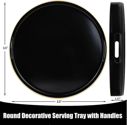 Green Decorative Tray with Handles, Versatile Serving Tray for Coffee Table, Ottoman, Ideal for Serving, Displaying, Organizing, 15.7"*10.2"*1.57"