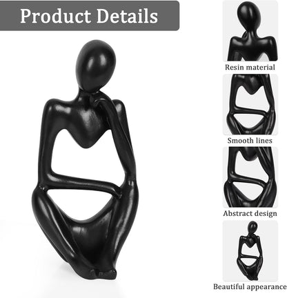 Sandstone Resin Thinker Style Abstract Sculpture Statue Collectible Figurines Home Office Bookshelf Desktop Decor(Small Sandstone,Left)