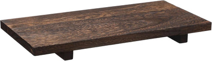 Nuogo Wood Riser Tray Soap, Stand Soap Tray for Kitchen Sink, Wood Pedestal for Kitchen Counter Sink Stand Decorative Rustic Bathroom Dishes Plant Bottles Candles Display(12 x 7 Inch,Brown)