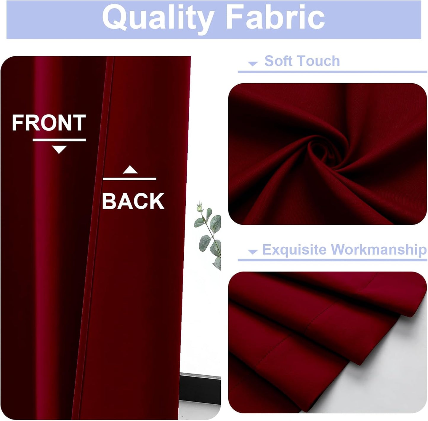 Simplebrand Ava Sage Green Blackout Curtains for Bedroom 63 Inch Length 2 Panels Set, Solid Thermal Insulated Energy Saving Rod Pocket Window Treatment Curtains Blackout Drapes, W40 x L63 Inch, Sage - Colors B