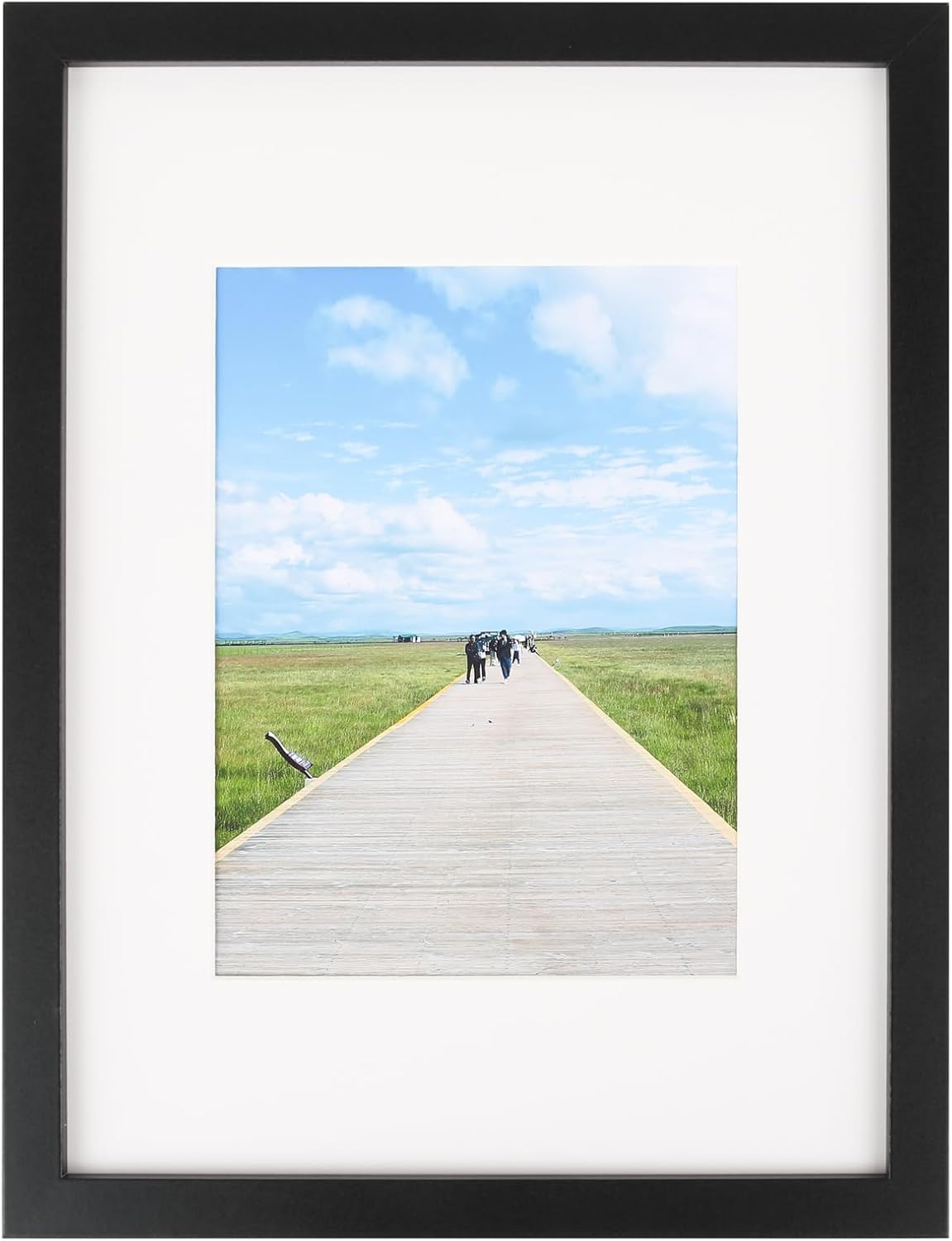 Aynoo Wood Floating Picture Frame 7x9, Table Top 8x10 7x9 6x8 Floating Frame Black Metal Modern Style Frame (PHSD),1Pack