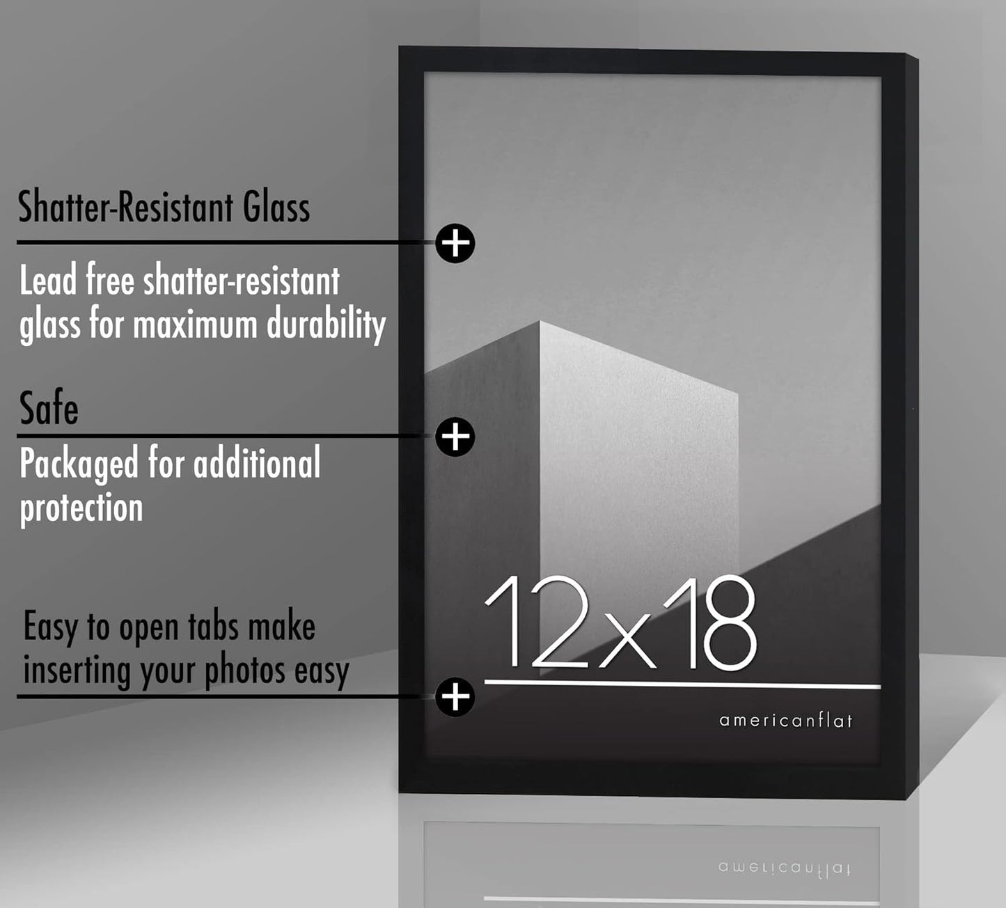 Americanflat 24x36 Poster Frame with Polished Plexiglass - Streamline Collection - Thin Border Picture Frame for Wall Display - Hanging Hardware Included - Black - Colors B