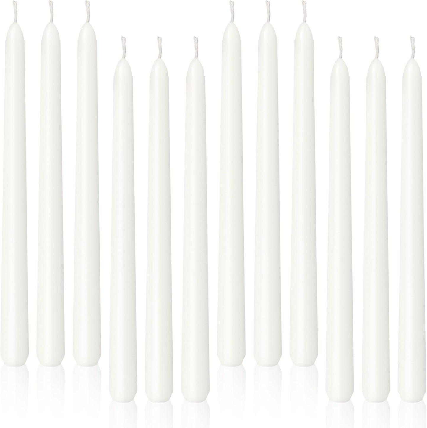 Viyffo Taper Candles, 12 Inch, 12 Pack, Brown – Unscented, Smokeless Design, Up to 8-Hour Burn – Tall Candlesticks for Table Decor, Weddings & Dinners