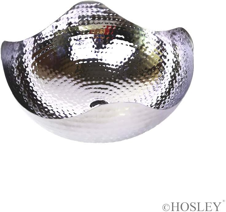 Hosley 5.75 Inch Diameter Silver Finish Metal Bowl, Ideal for Potpourri, LED Candles, Weddings, Special Events, Center Pieces, Craft. Use Decor to Coordinate O3