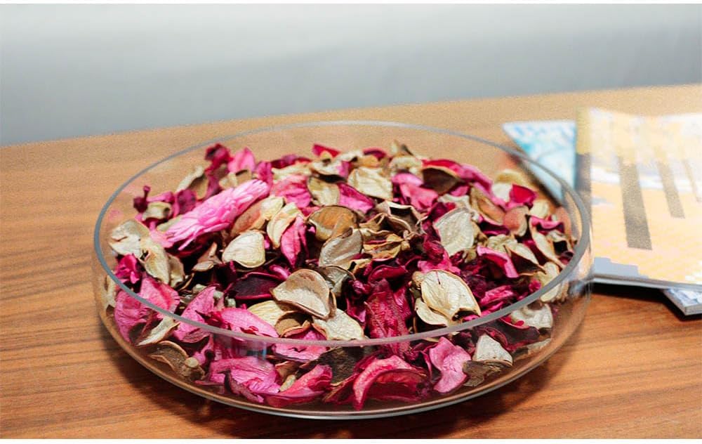 White Potpourri Bags,Pine Scented Potpourri Bowl Filler,Vase Filler,Decorative Dried Flowers, Home Fragrance Popery,Bathroom Decor, Crystal(20 oz)