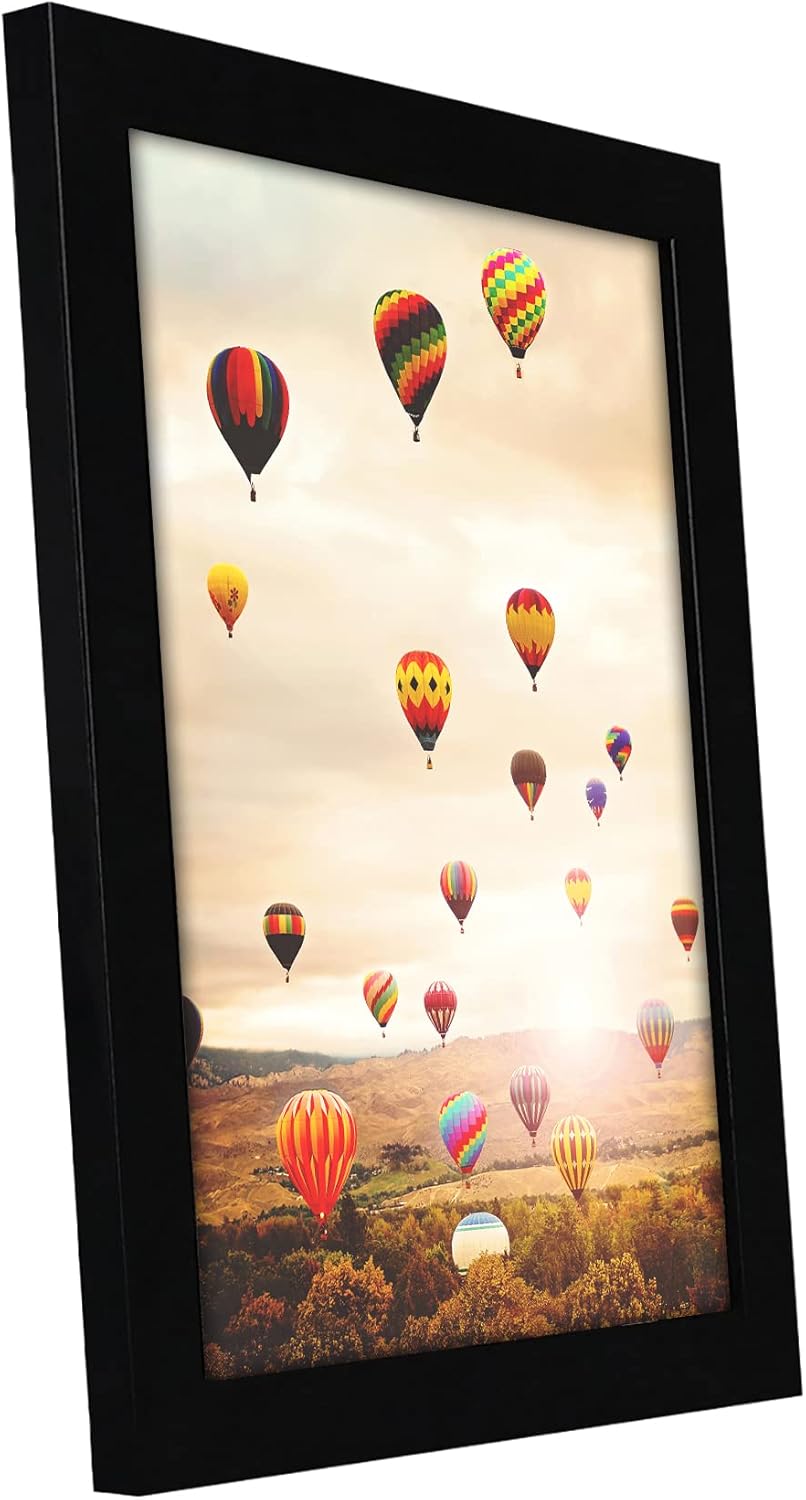 Americanflat 12x18 Poster Frame with Shatter-Resistant Glass - Signature Collection - Gallery-Style Frames Made of Engineered Wood - Photo Frame for Wall Display - Black - Colors B
