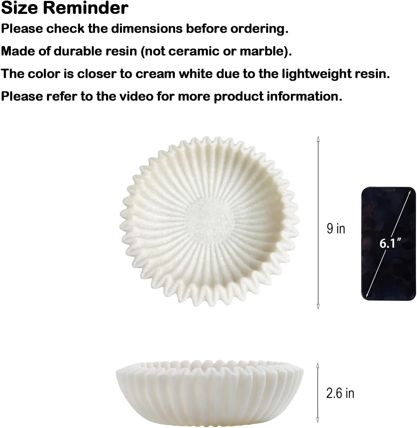 Braxio White Decorative Bowl with Sand Finish - Key Holder Bowl for Entryway Table, Modern Fruit Bowl for Kitchen Counter, Centerpiece Catch-All Bowl 10.5 x 10 x 5.5 Inch