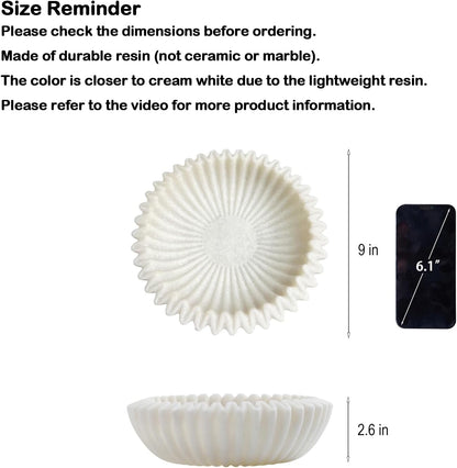 Braxio White Decorative Bowl with Sand Finish - Key Holder Bowl for Entryway Table, Modern Fruit Bowl for Kitchen Counter, Centerpiece Catch-All Bowl 10.5 x 10 x 5.5 Inch