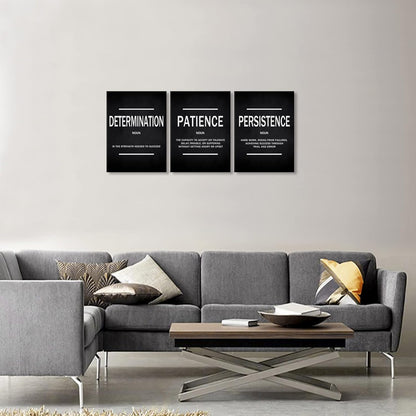 KAWAHONE Canvas Painting Wall Art, Grind Hustle Execution Motivational Wall Art Decoration Posters Prints for Living Room Bedroom, Office Decor, Gallery-Wrapped Canvas Art Set Framed Ready to Hang