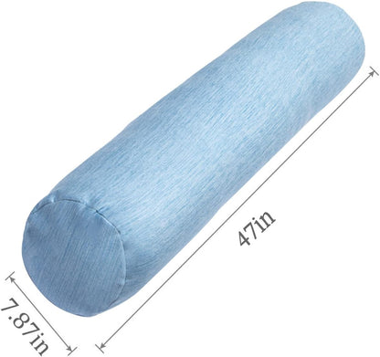 1 MIDDLE ONE Body Pillow for Adults, Bolster Pillow with Removable Velvet Cover, Long Round Cervical Roll Pillow, 47 x 7.87 Inches, Grey