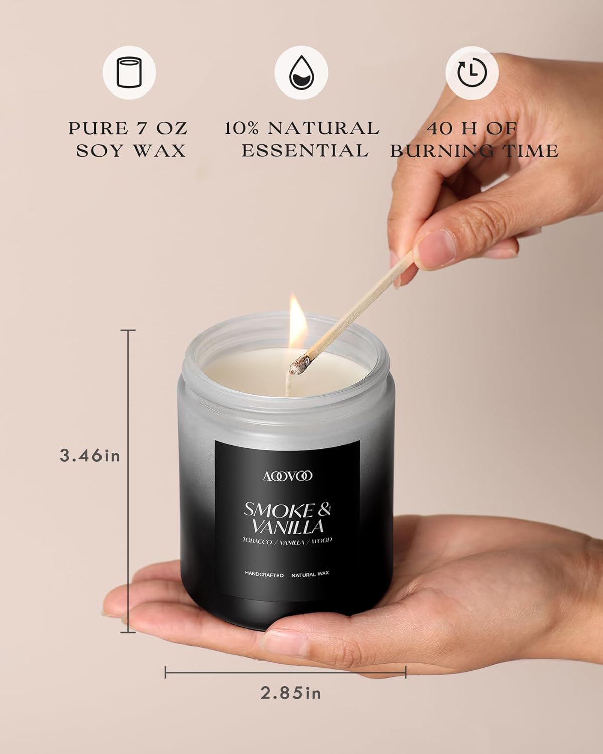 AOOVOO Scented Candles Set - 6 Pack Men Candles for Home Scented, 42 oz Soy Wax, 300 Hour Long Lasting Candle, Soy Candle Gifts Set for Men, Birthday, Valentine, Christmas, Anniversary Present