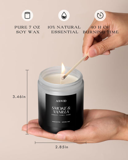 AOOVOO Scented Candles Set - 6 Pack Men Candles for Home Scented, 42 oz Soy Wax, 300 Hour Long Lasting Candle, Soy Candle Gifts Set for Men, Birthday, Valentine, Christmas, Anniversary Present