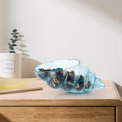 MDLUU Glass Shell Vase, 11-Inch Seashell Potpourri Holder, Large Decorative Conch Bowl for Shell Collection Display, Sea Glass, Air Plant
