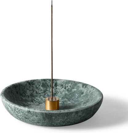 Koville Italian Travertine Incense Holder, 6" Incense Holders for Sticks, Sturdy Incense Burner Ash Catcher, Ideal for Meditation, Relaxing, Easy to Clean