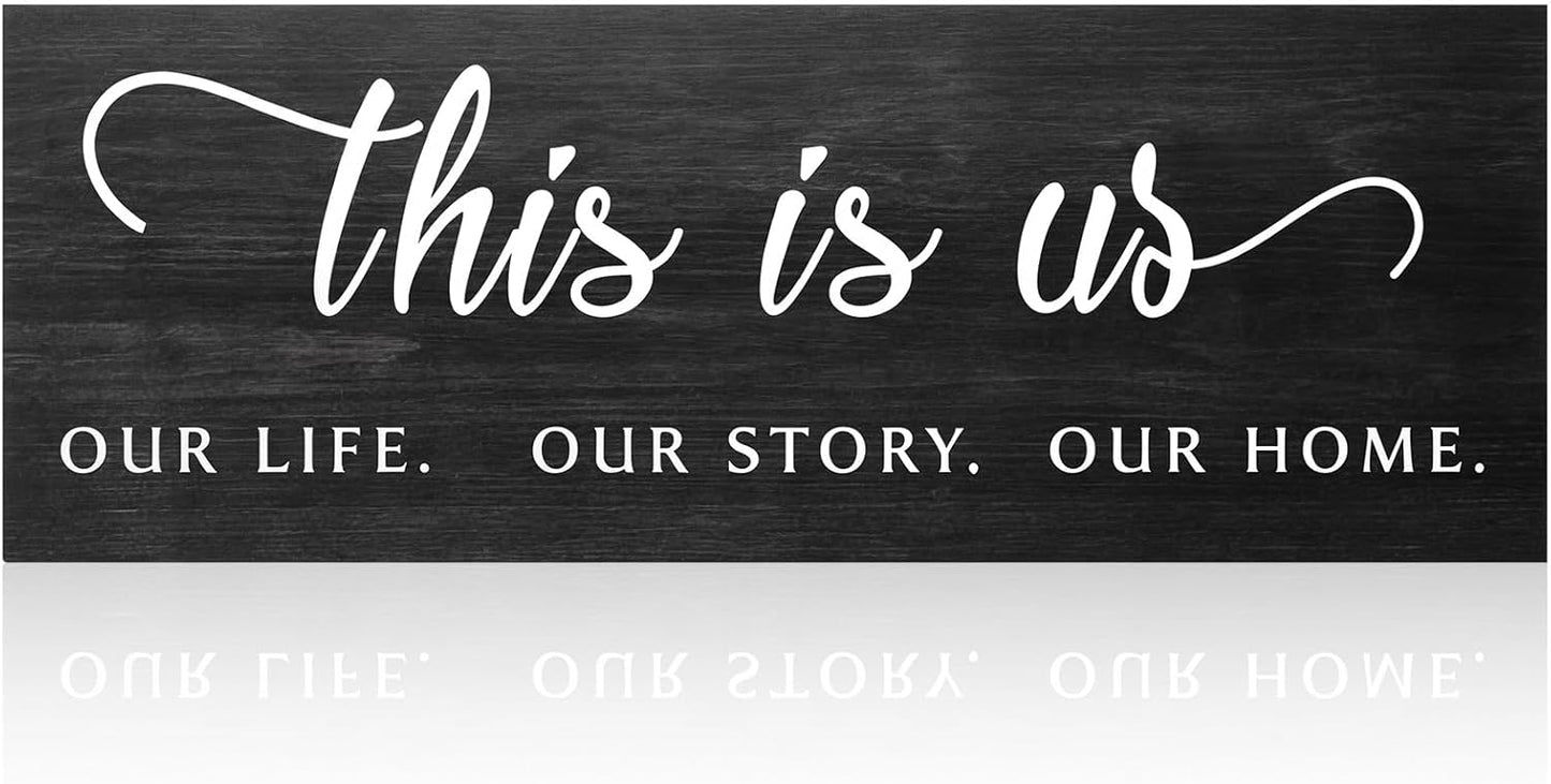 Jetec This Is Us Wall Sign Wooden Family Wall Plaques Inspiration Sign Farmhouse Entryway Rustic Plaques Art with Quotes for Living Room Bedroom Christmas Decorations(Antique White)