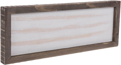 Hobby Lobby Unfinished Rustic Wood Wall Decor Sign, 14 7/8" x 5 1/2" inches (37.78 x 13.97 cm), Whitewash Interior, Brown Frame, DIY Craft Project