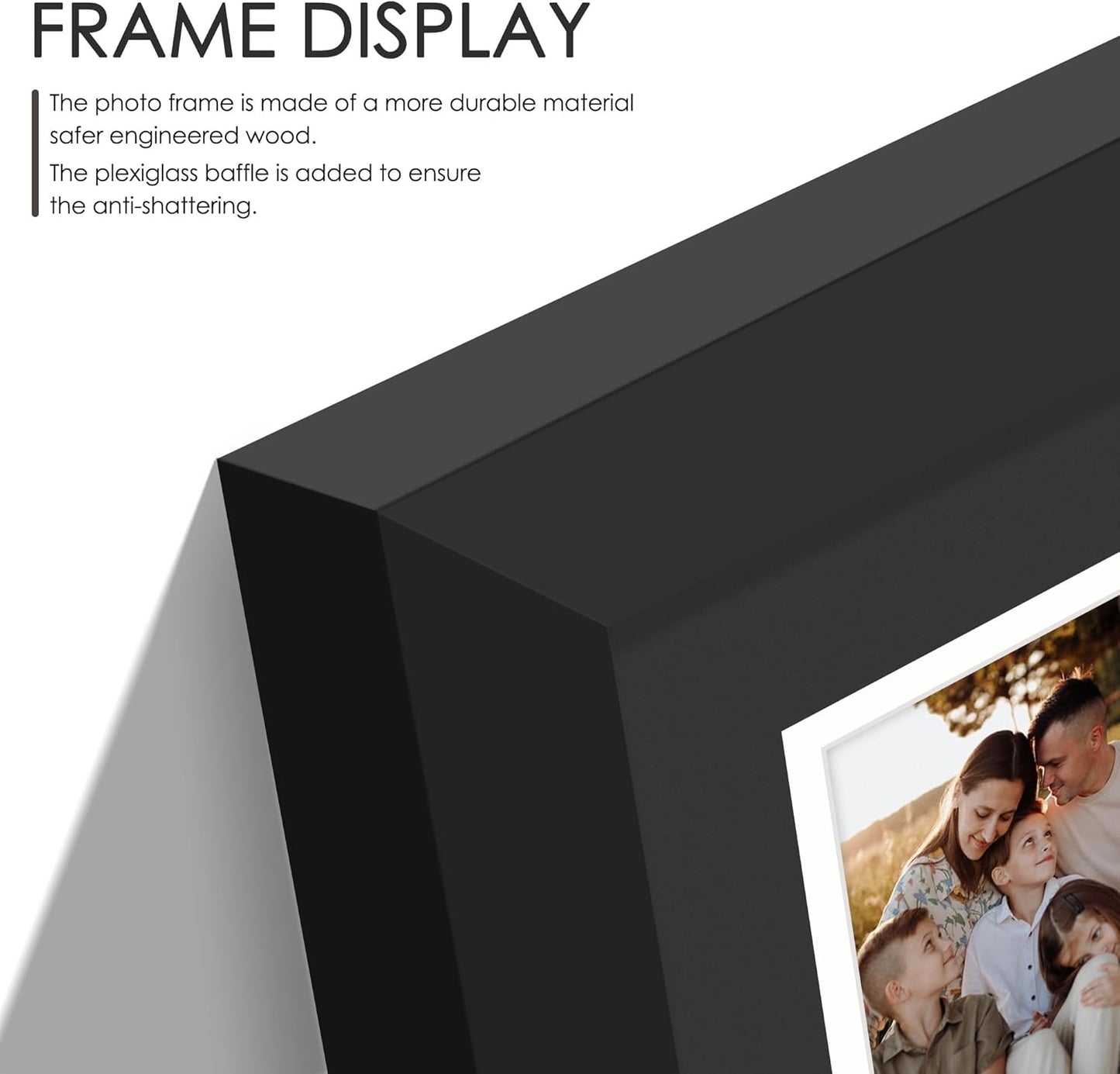 DUENPY 14x26 Collage Picture Frame 4x6 Collage Picture Frame Displays Twelve 4x6 inch Photos Available Horizontal Wall Mounting Display and Vertical Black - Colors B