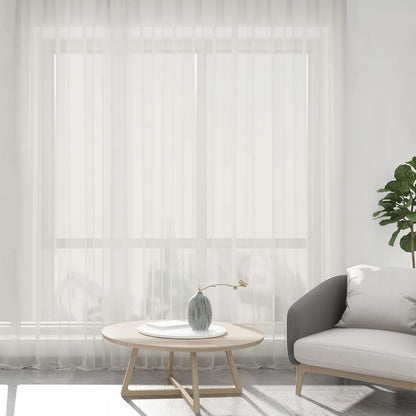 Chyhomenyc Sheer White Valances for Windows 2 Pack, Small Window Curtains for Living Room Bathroom Cafe Laundry Basement, Modern Top Dual Rod Pocket Voile Curtain, 42W x 14L inches, White - Colors C