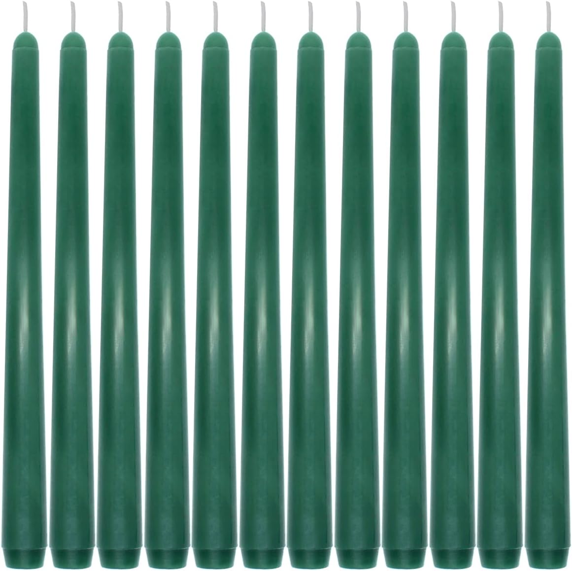 NIKY 10 inch Taper Candles for Christmas, Set of 12 Unscented Dripless Candlesticks - 8 Hours Long Burning for Home Decor, Wedding, Parties and Special Occasions (Ivory)