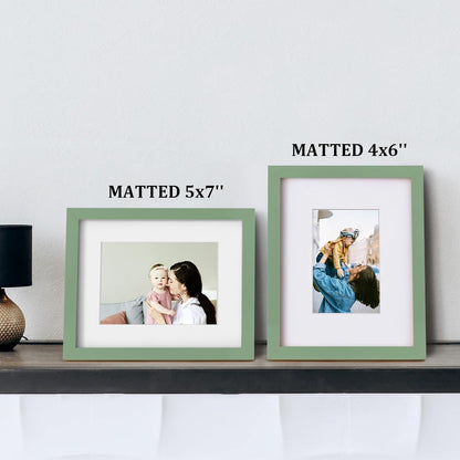 Egofine 12x16 Picture Frame Black, Covered by Plexiglass Made of Solid Wood, Display Pictures 9x12 and 11x14 with Mat or 12x16 Without Mat, for Wall Mounting Photo Frame - Colors A