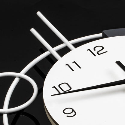 Wall Clock for Living Room Decor Decorative Wall Clock with Pendulum Silent Quartz Battery Operated Black Metal Large Clock for Dining Room,Kitchen,Home,Bathroom,Bedroom,13.8x21.3 in
