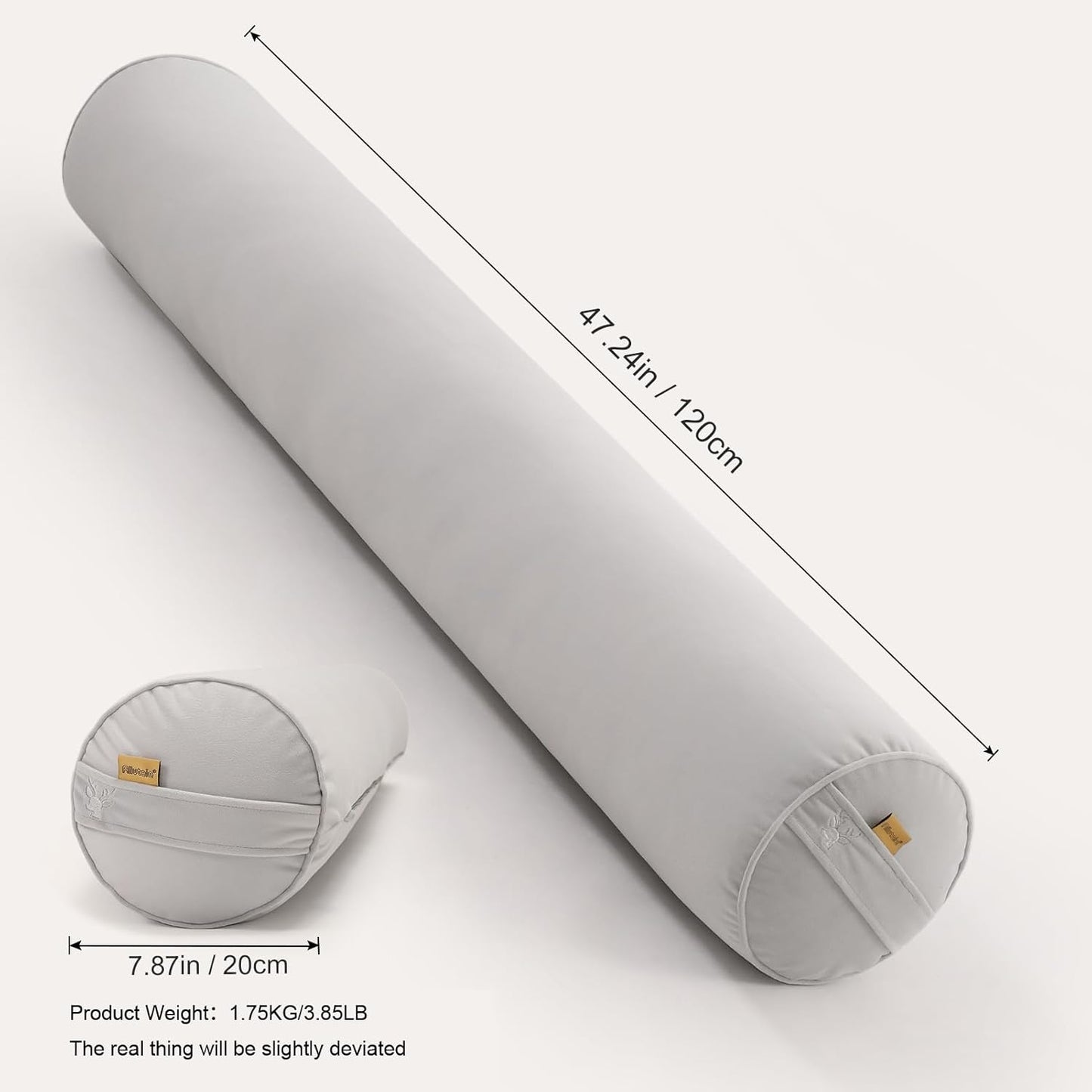 Body Pillow for Adults,Long Round Pillow,Big Cylindrical Pillow,Large Full Bolster Pillows for Side Sleepers (Steel Gray, 47.24"*7.87")