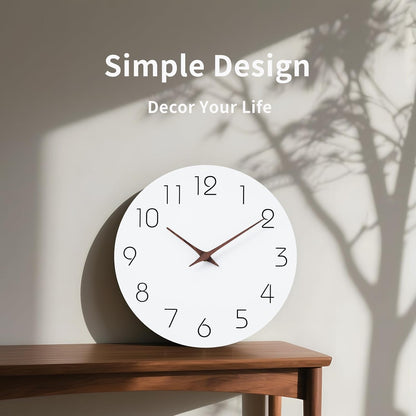 Mosewa Wall Clock 8 Inch Black Battery Operated Silent Non Ticking Simple Minimalist Rose Gold Numbers Decorative for Bedroom Living Room Kitchen Home Bathroom Office