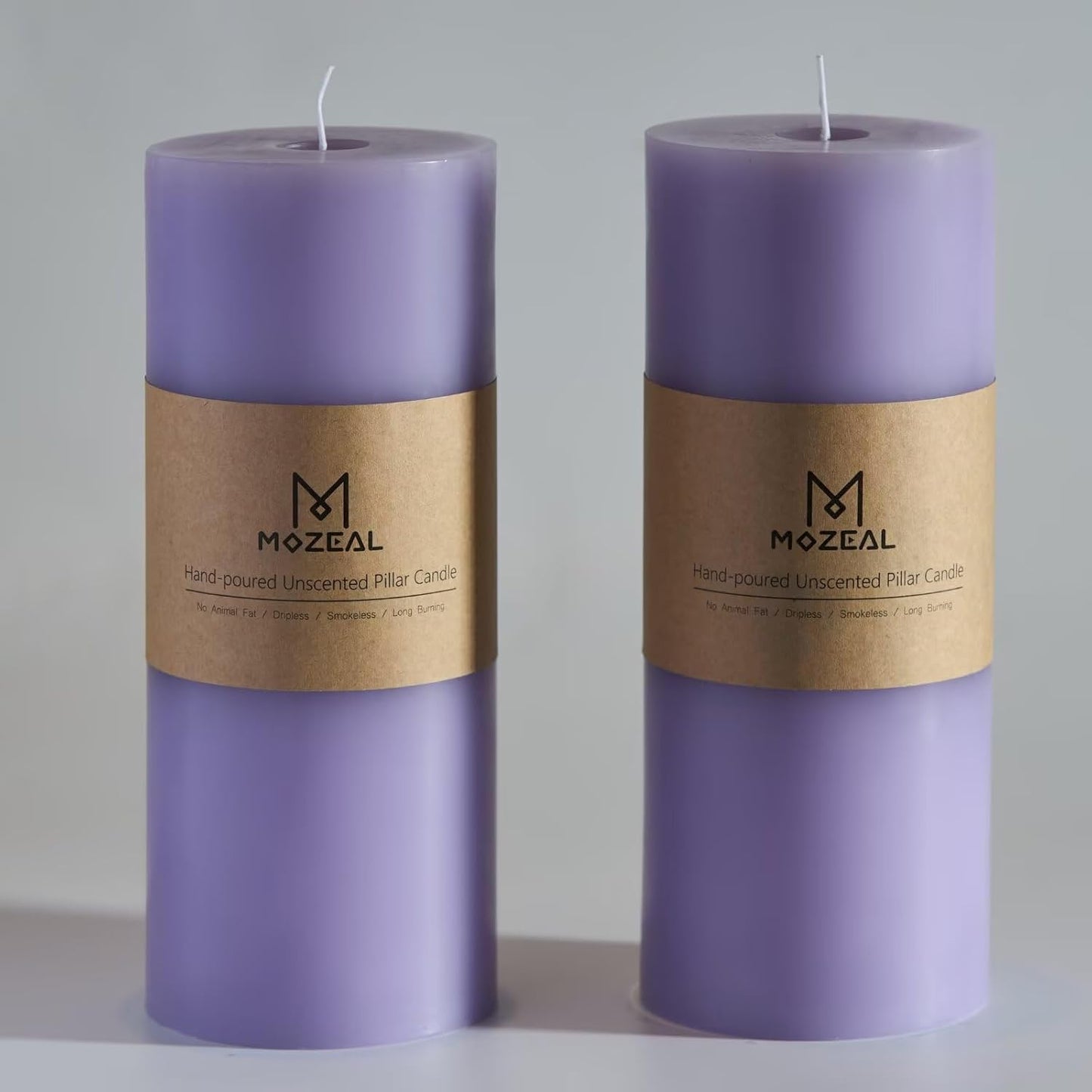 MOZEAL 3" x 4" Hand-Poured Unscented Candle,Dripless Pillar Candle Set of 3,Long Clean Burning,Approx 72 Hours Burn Time,Rustic Country Style,Wedding,Dinner,Christmas and Home Decor,White