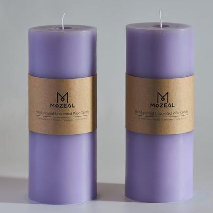 MOZEAL 3" x 4" Hand-Poured Unscented Candle,Dripless Pillar Candle Set of 3,Long Clean Burning,Approx 72 Hours Burn Time,Rustic Country Style,Wedding,Dinner,Christmas and Home Decor,White