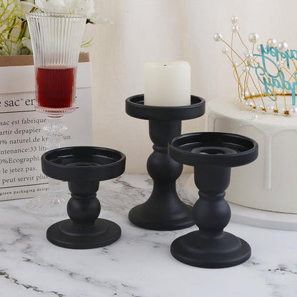 6-Piece Set of Glass Candlestick, Crystal Candlestick Holder Holder and Conical Candle, Christmas Candle Holder Decoration, Family Living Room Wedding Candle Holder (Clear 2sets)
