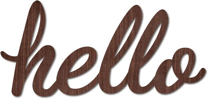 CREATCABIN Cutout Sign Family Letter Wooden Wall Art Decor Wood Word Sculpture Signs Rustic Farmhouse for Housewarming Home Front Door Entryway Wall Decoration, Brown, 11.9 x 5.5inch