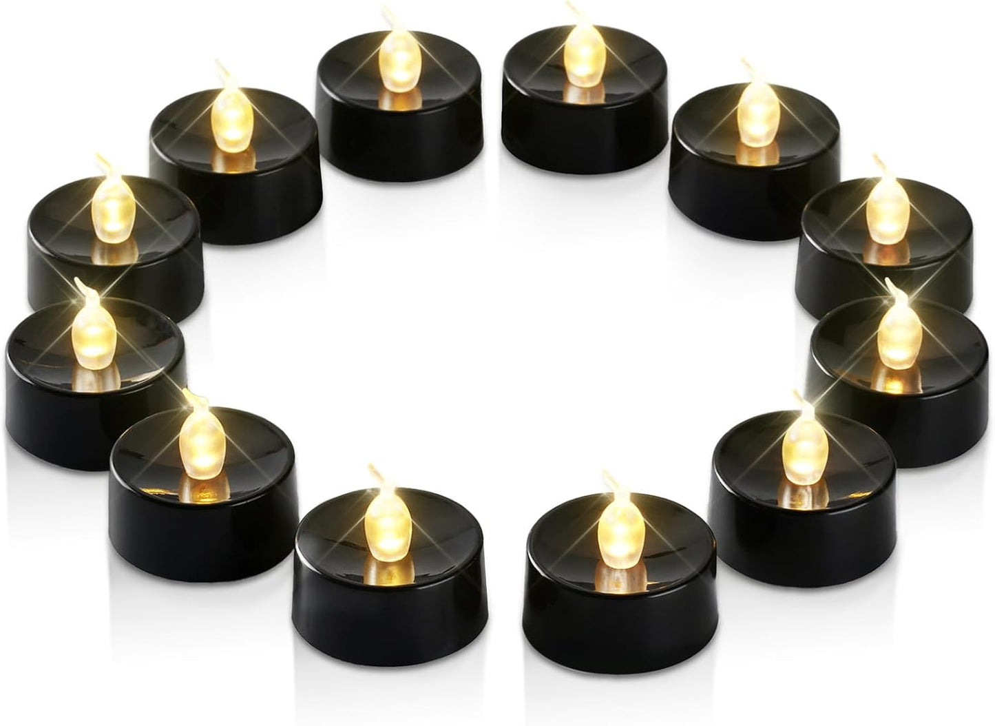 merrynights LED Candles, Tea Lights Candles Battery Operated Bulk, 50-Pack Long-Lasting 200 Hours Flameless Tealight Candles, Realistic Tea Lights for Christmas Halloween Wedding, 1.5'' D X 1.25'' H