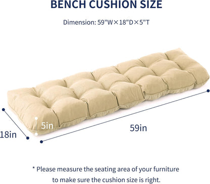 IPYNBAP Outdoor Bench Cushion, 48x18x5 Inch, Waterproof Bench Cushion for Outdoor/Indoor Furniture, Tufted Patio Bench Seat Cushion, Fade Resistant Outdoor Cushions for Porch Swing Couch, Navy Blue