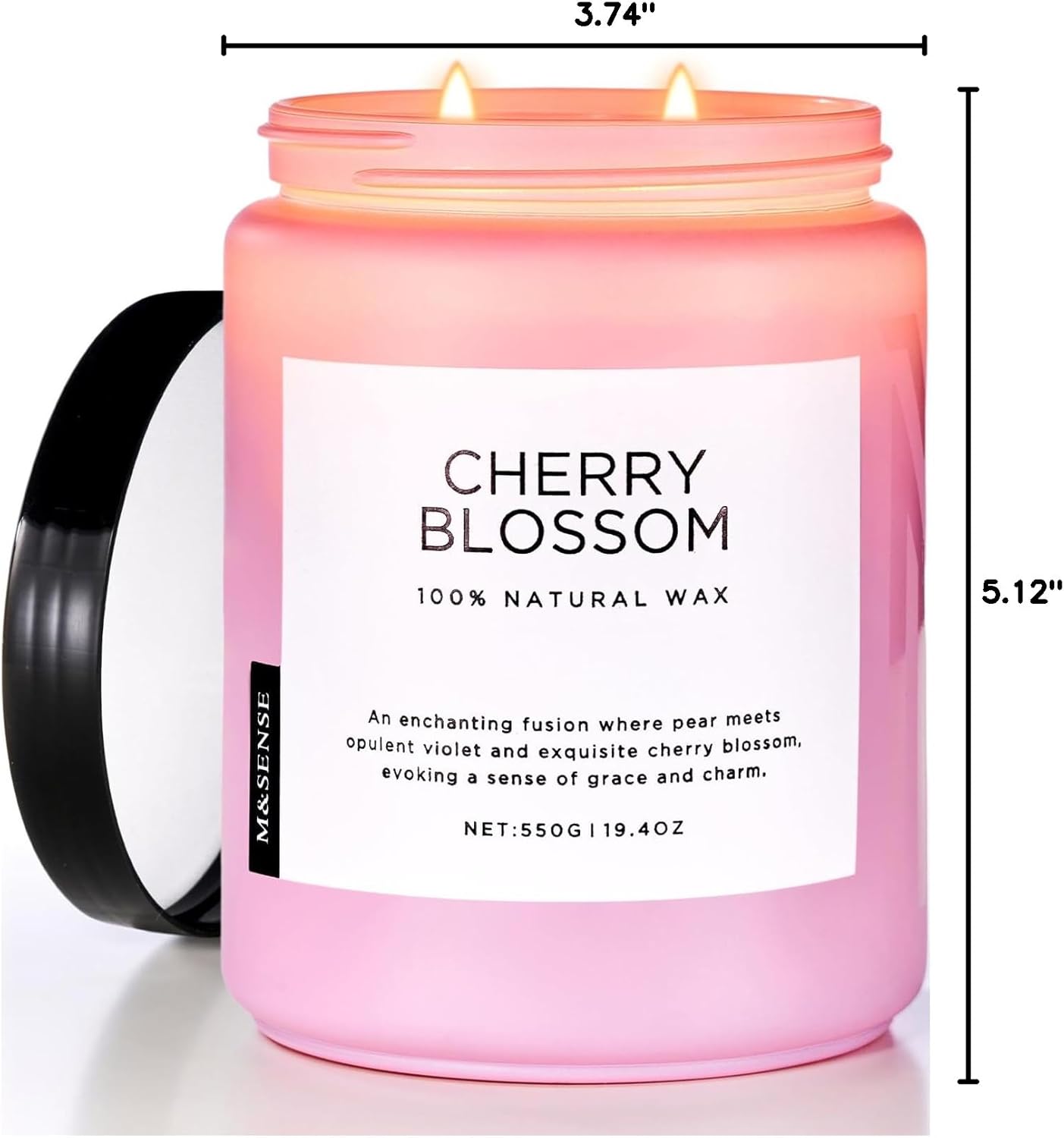 M&SENSE Eucalyptus & Mint Scented Jar Candle, Large 19.4oz Natural Soy Wax, 110-Hour Long Lasting Non-Toxic Clean Burning, Fresh Smelling Home Aromatherapy for Spa Stress Relief, Gifts for Men Women