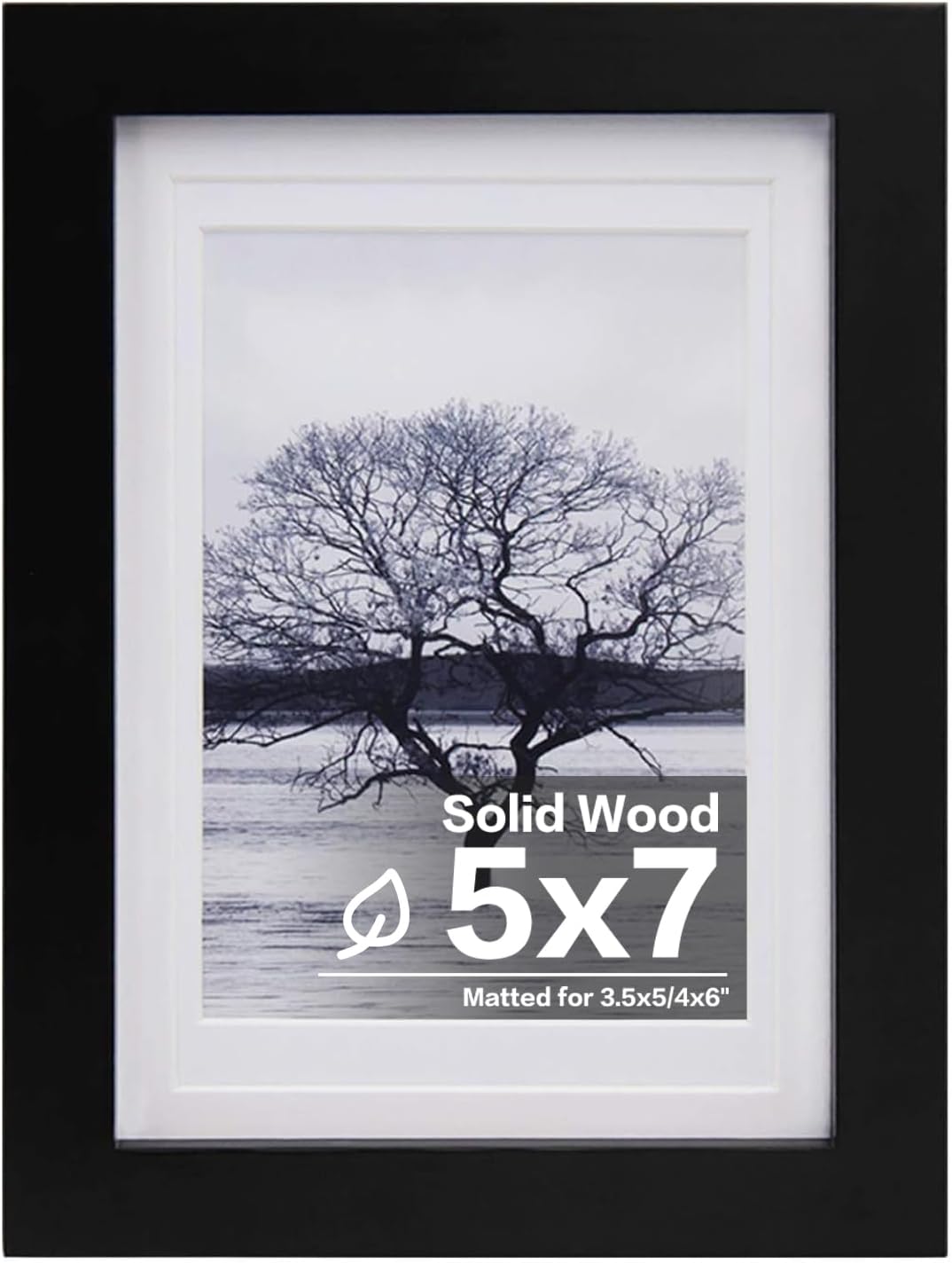 Egofine 12x16 Picture Frame Black, Covered by Plexiglass Made of Solid Wood, Display Pictures 9x12 and 11x14 with Mat or 12x16 Without Mat, for Wall Mounting Photo Frame - Colors B