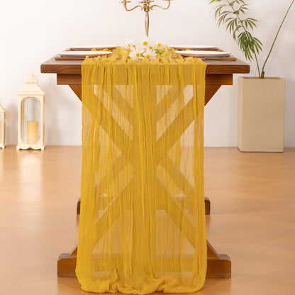 Socomi 3pcs Sage Green Cheesecloth Table Runner Summer Boho Rustic Gauze 120 inch 10FT Cheese Cloth Sheer Runner for Wedding Party Baby Shower Home Decor Holiday Decorations
