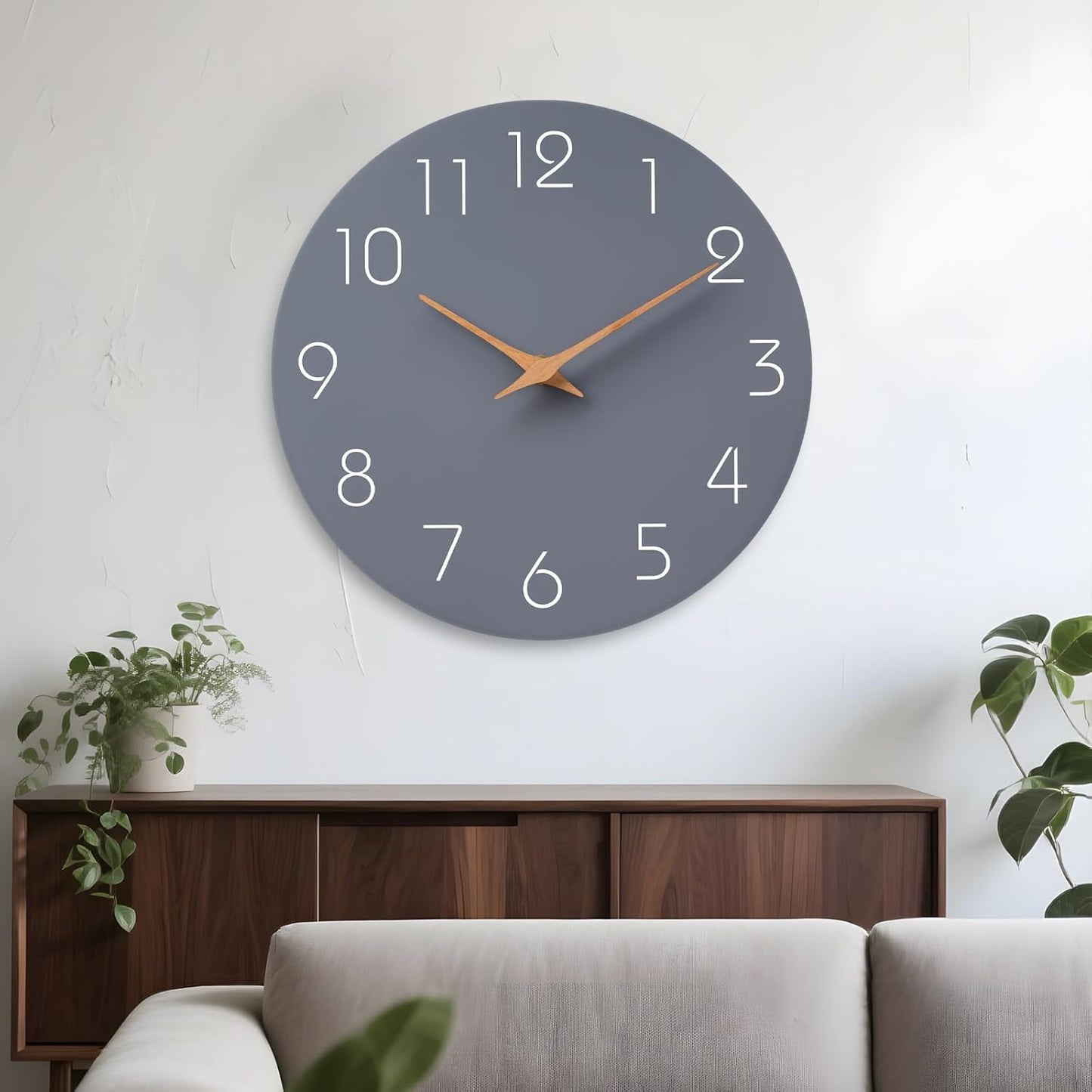 Mosewa Wall Clock 8 Inch Black Battery Operated Silent Non Ticking Simple Minimalist Rose Gold Numbers Decorative for Bedroom Living Room Kitchen Home Bathroom Office