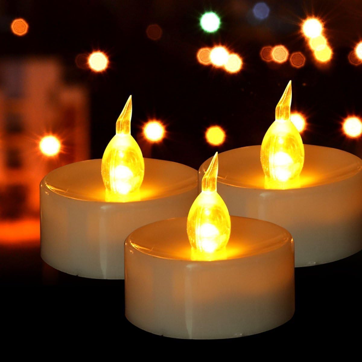 Battery Operated LED Tea Lights: 24PACK Flameless Votive Candles Lamp Realistic and Bright Flickering Holiday Gift Long Lasting 200Hours for Seasonal & Festival Celebration Warm White