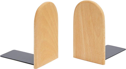 Pandapark Wood,Non-Skid Bookend for Shelves,Heavy Duty,Book Stand for CDs,1 Pair
