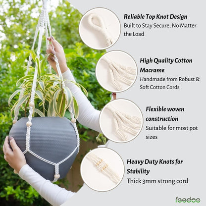 feedee Macrame Plant Hangers Indoor Macrame Hanging Planters for Indoor Plants, 6 Pack Hanging Plant Holders Indoor Hanging, Macromay Plant Hangers for Indoor Plant Hanger, Outdoor Flower Pots Holder