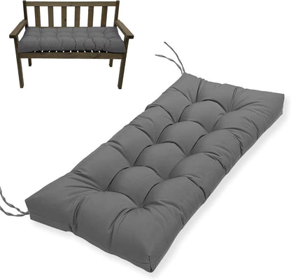 MTMR Outdoor Bench Cushion-44X19 Water-Repellent Tufted Porch Swing Cushions with High Elasticity PP Cotton and Ties Fade-Resistant Patio Outdoor Chair Cushion for Bench Furniture, Indoor Seat Cushion