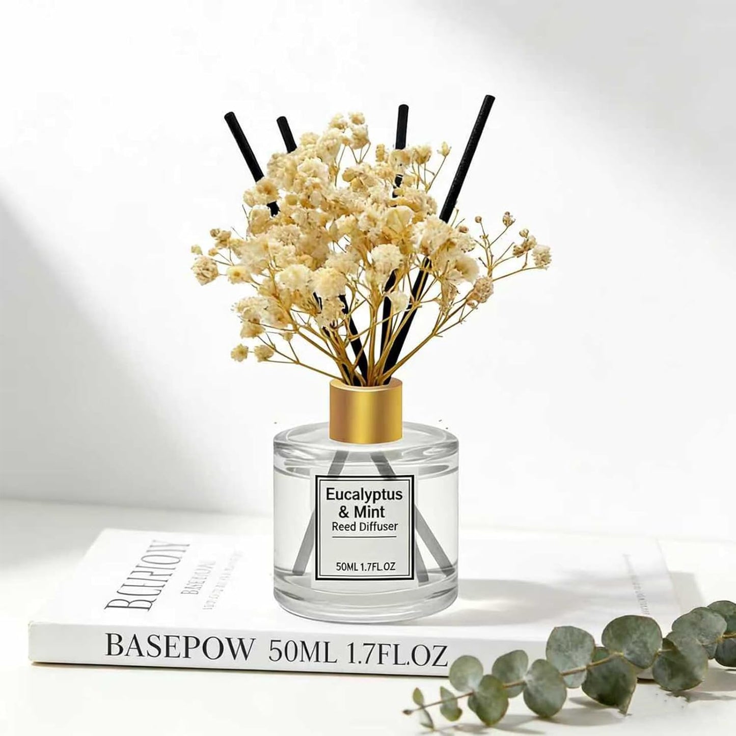 Reed Diffuser Set of 3 Pack,Clean Linen,Eucalyptus & Mint,Ocean Scented Oil Diffuser with 4 Sticks,Reed Diffusers for Home,Living Room,Bathroom Air Freshener Diffuser,50ml x 3