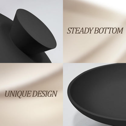 YMXYJM Modern Resin Pedestal Decorative Bowl, Large Fruit Bowl for Kitchen Counter, Stylish Key Bowl for Entryway Table, Beige