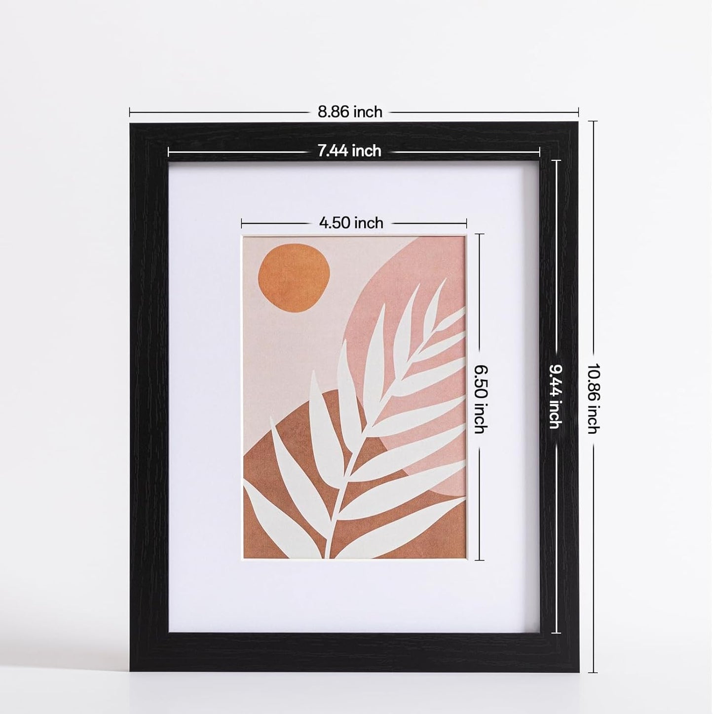 eletecpro 12x12 Picture Frames Set of 9 with Clear Acrylic Cover, Display 8x8 Photos with Mat or 12x12 Without, Classic and Sturdy Square Collage Gallery Wall Decor, Easy Wall Mount, Black