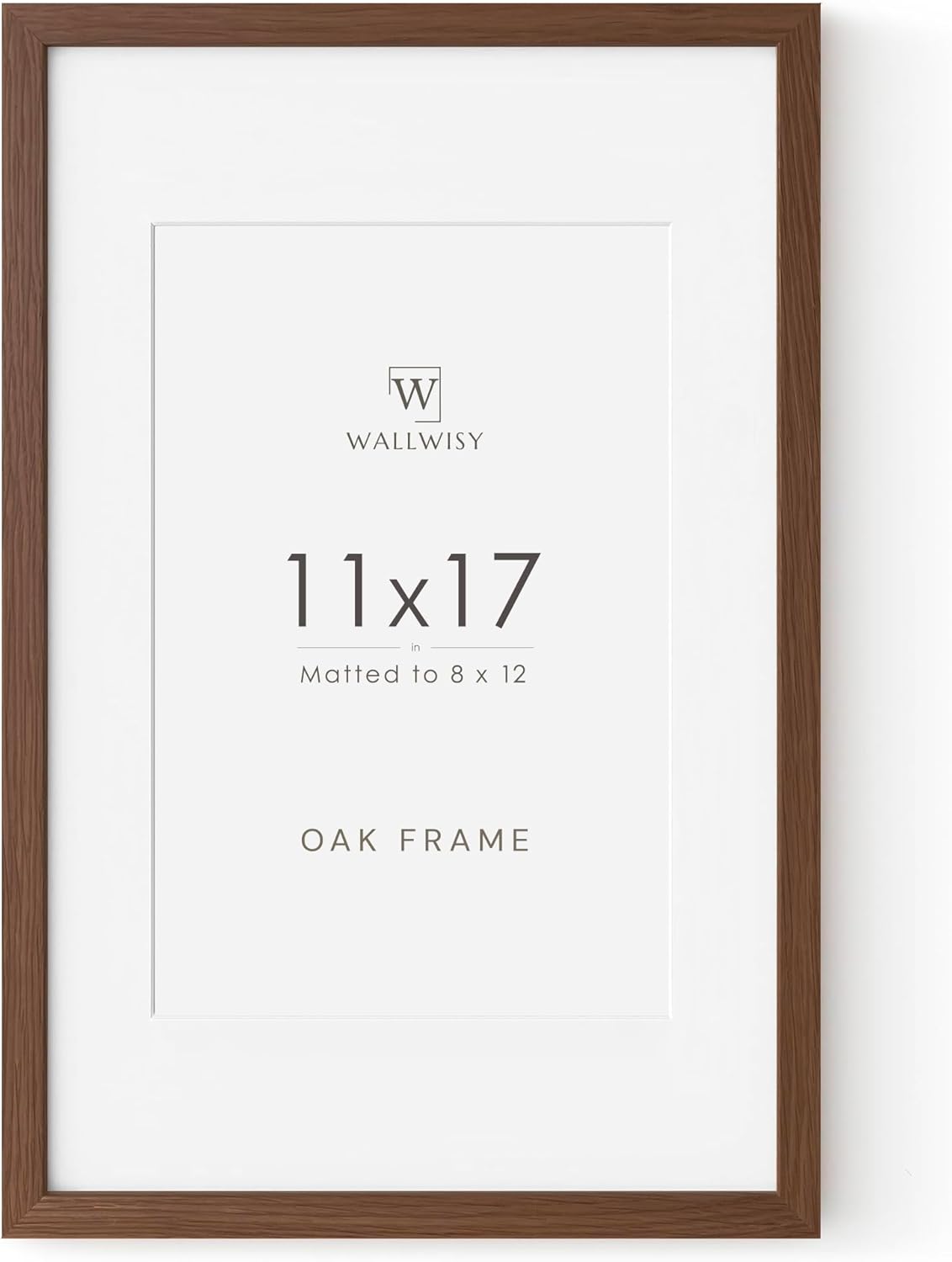 5x7 Picture Frame, Solid Oak Wood 5 x 7 Photo Frame with Mat to 4x6, 7x5 Picture Frames for Wall and Tabletop Display, (Walnut Set of 1)